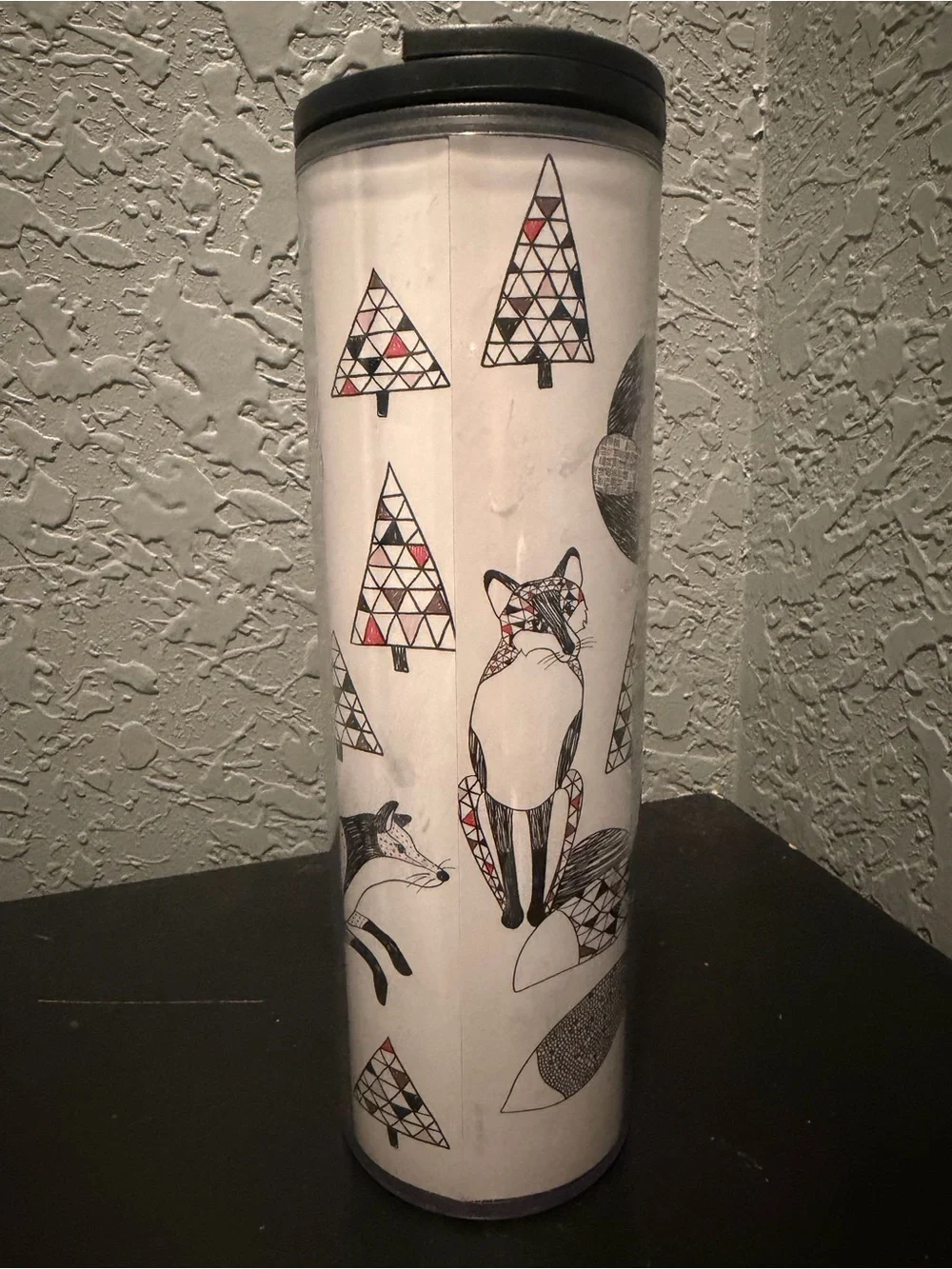 Starbucks 2017 Holiday Snow Fox 16 oz Acrylic Travel Tumbler